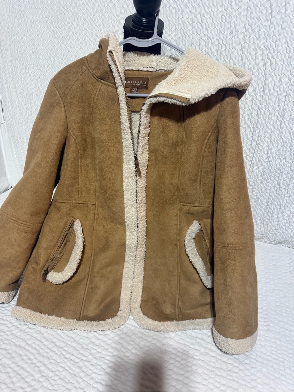 Koolaburra Tan Sherpa-Lined Jacket with Cream Trim